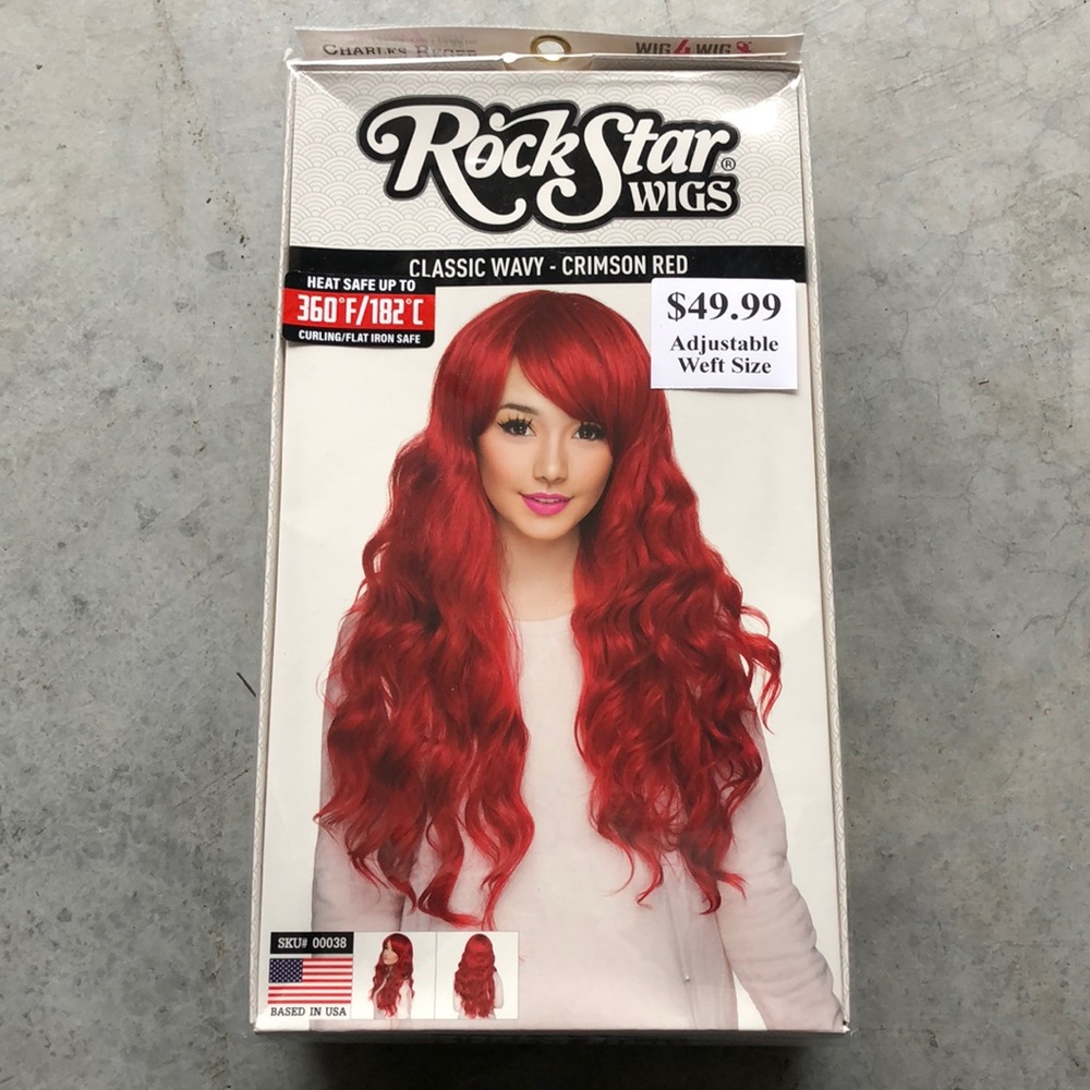 Rockstar Wigs: Classic Wavy- Crimson Red! New!